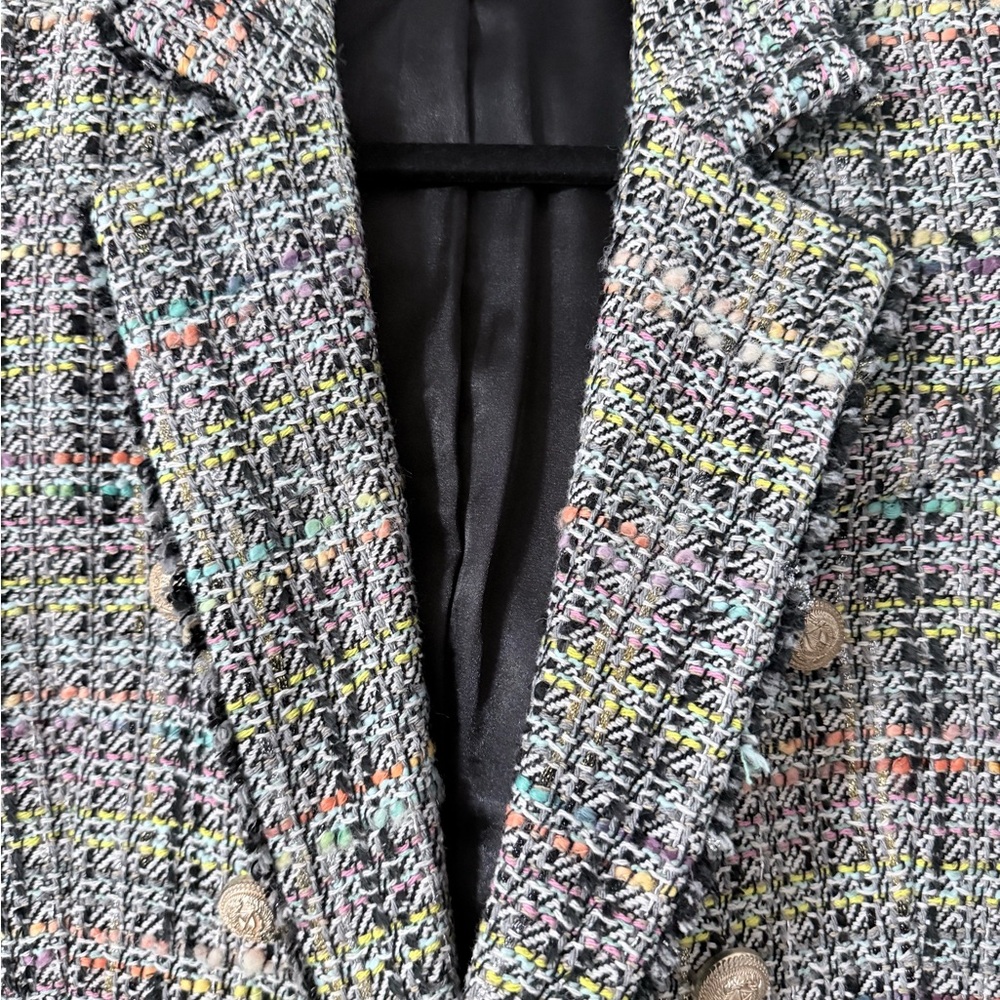 Generation love Eliza tweed double breasted blazer in "rainbow" size L - Picture 9 of 10